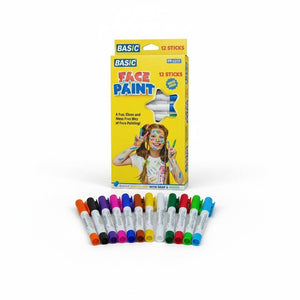 Mess - Free Face Paint Sticks – 12 Bright Colors for Kids’ Fun & Easy Creativity - Fun Learning Store
