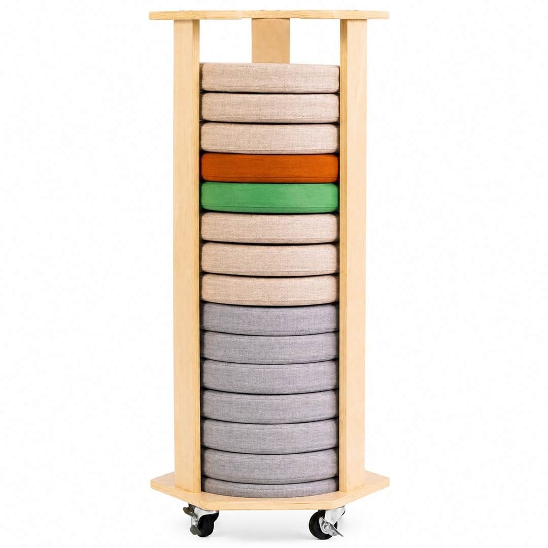 Mobile Cushion Cart Including 15 Cushions 45x45x96.5 cm: Organize and Mobilize Your Seating Space! - Fun Learning Store