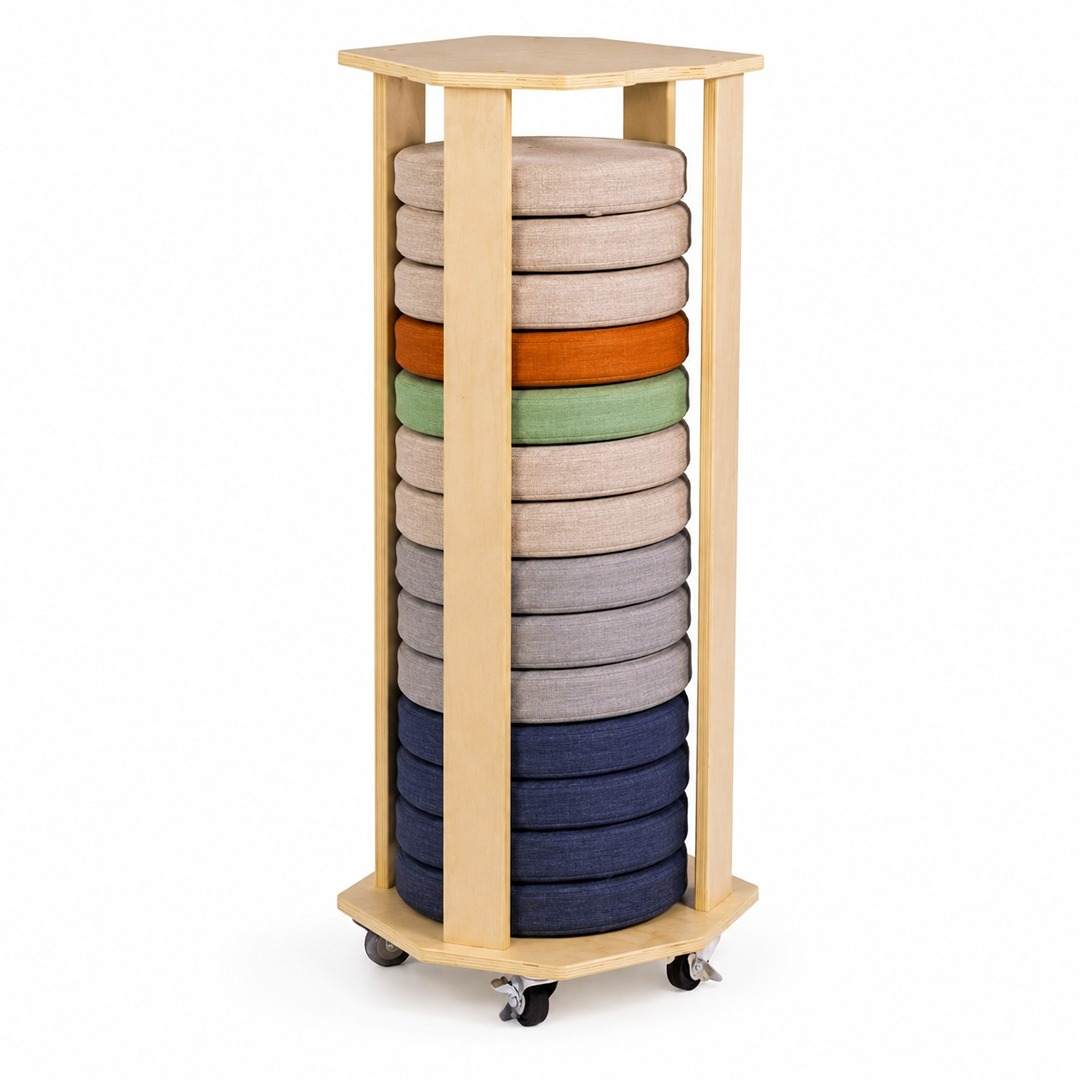 Mobile Cushion Cart Including 15 Cushions 45x45x96.5 cm: Organize and Mobilize Your Seating Space! - Fun Learning Store
