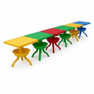 Modular 6 - Piece Kids' Activity Table Set 242x40 cm: The Ultimate Flexible Play & Study Station - Fun Learning Store