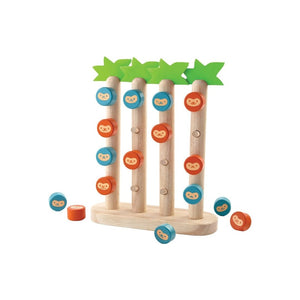 Monkeys in a Row – Wooden 4 - in - a - Row Game for Kids with Cute Monkey Twist - Fun Learning Store