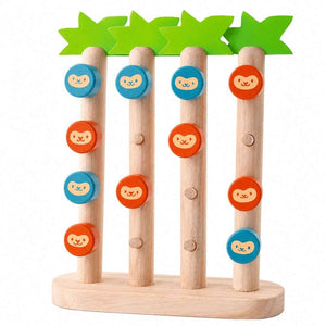 Monkeys in a Row – Wooden 4-in-a-Row Game for Kids with Cute Monkey Twist - Fun Learning Store