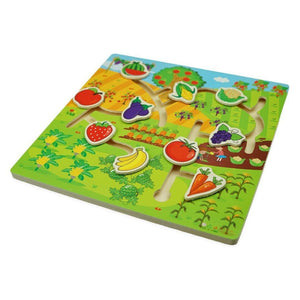 Montessori Wooden Fruit and Vegetable Maze Game - Fun Learning Store