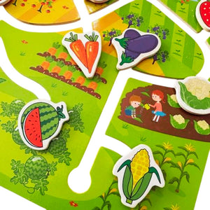 Montessori Wooden Fruit and Vegetable Maze Game - Fun Learning Store