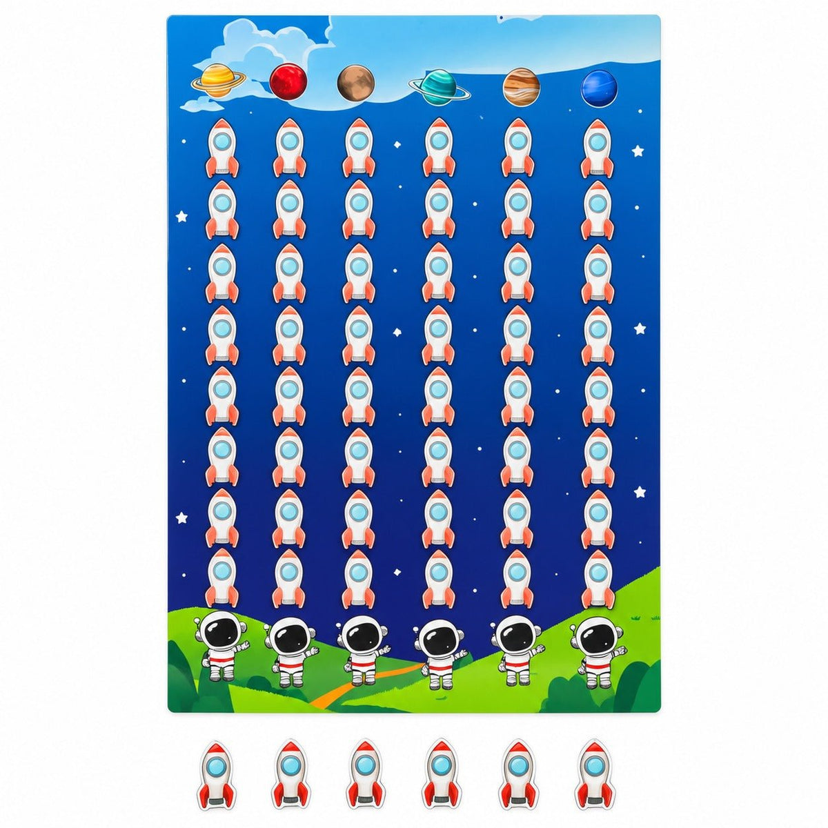 Motivation & Reward Educational Strategy – Space Rocket Progress Board – Visual Student Reward Tracker - Fun Learning Store
