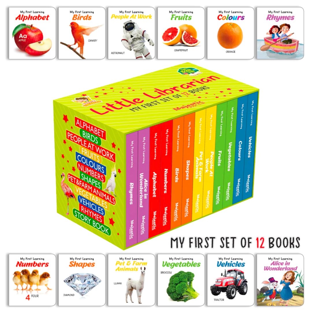 MY FIRST LEARNING LITTLE LIBRARIAN - PART 1 (SET OF 12 BOARD BOOKS) - Fun Learning Store