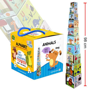 MY FIRST LEARNING TOWER | ALPHABET, ANIMALS, BIRDS & TRANSPORT - Fun Learning Store