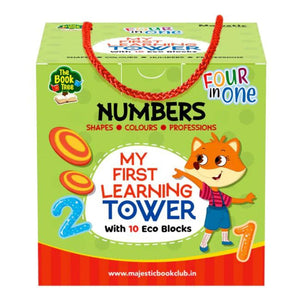 MY FIRST LEARNING TOWER | NUMBERS, SHAPES, COLOURS AND PROFESSIONS - STACKING CUBES FOR YOUNG LEARNERS - Fun Learning Store