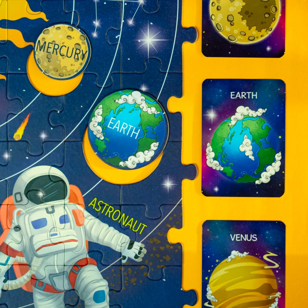 MY SPACE - 80 PIECE PUZZLES AND 25 FACTS FLASH CARDS - Fun Learning Store