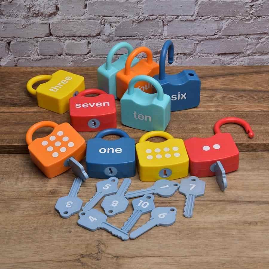 Numbers Learning Locks, Lock Key Matching Educational Toys, Montessori - Fun Learning Store