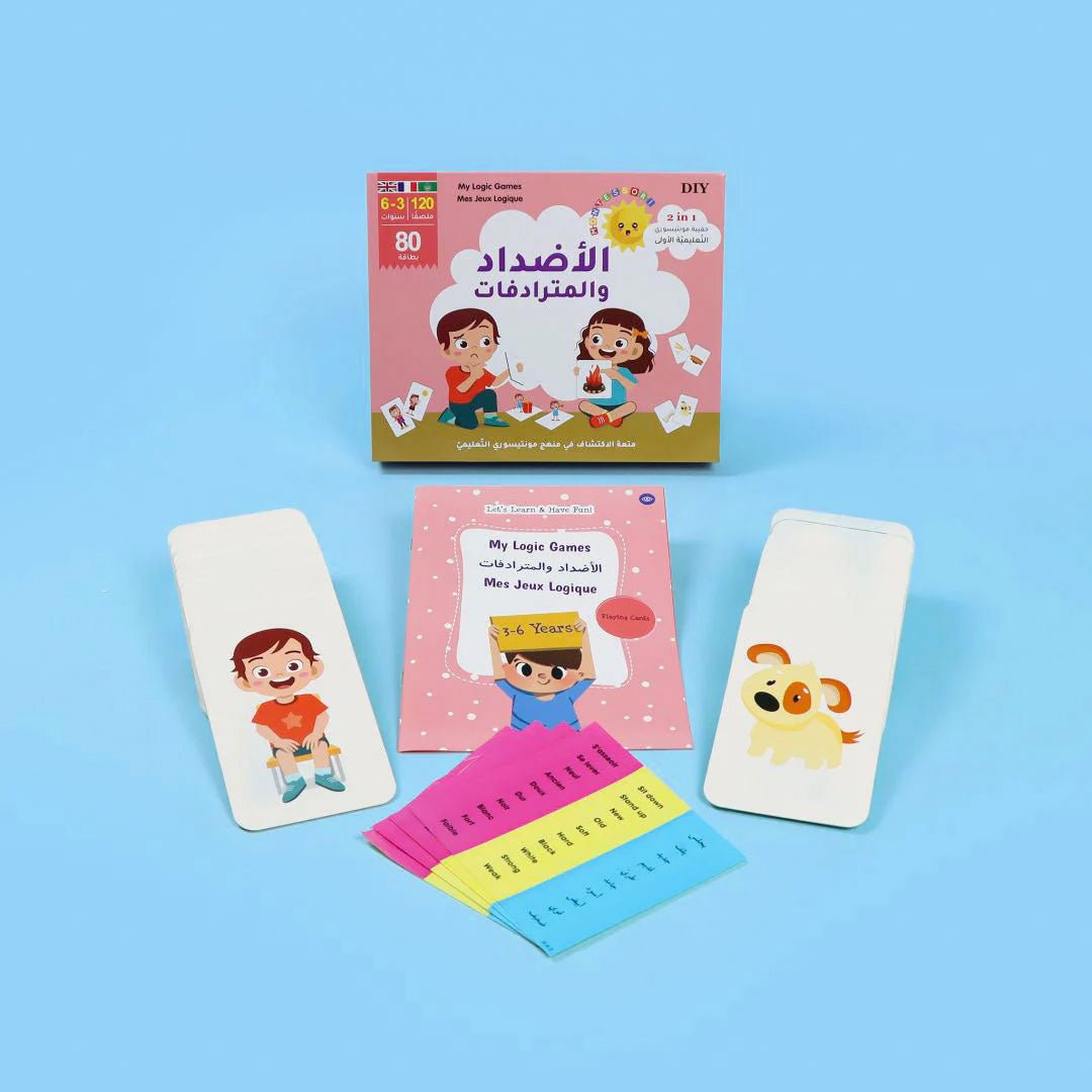 Opposites & Synonyms Flashcards for Kids: Montessori Educational Kit - Fun Learning Store