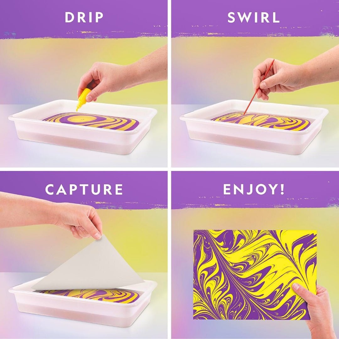 Paint Marbling Craft Kit – Swirl, Dip & Design Mesmerizing Art! - Fun Learning Store