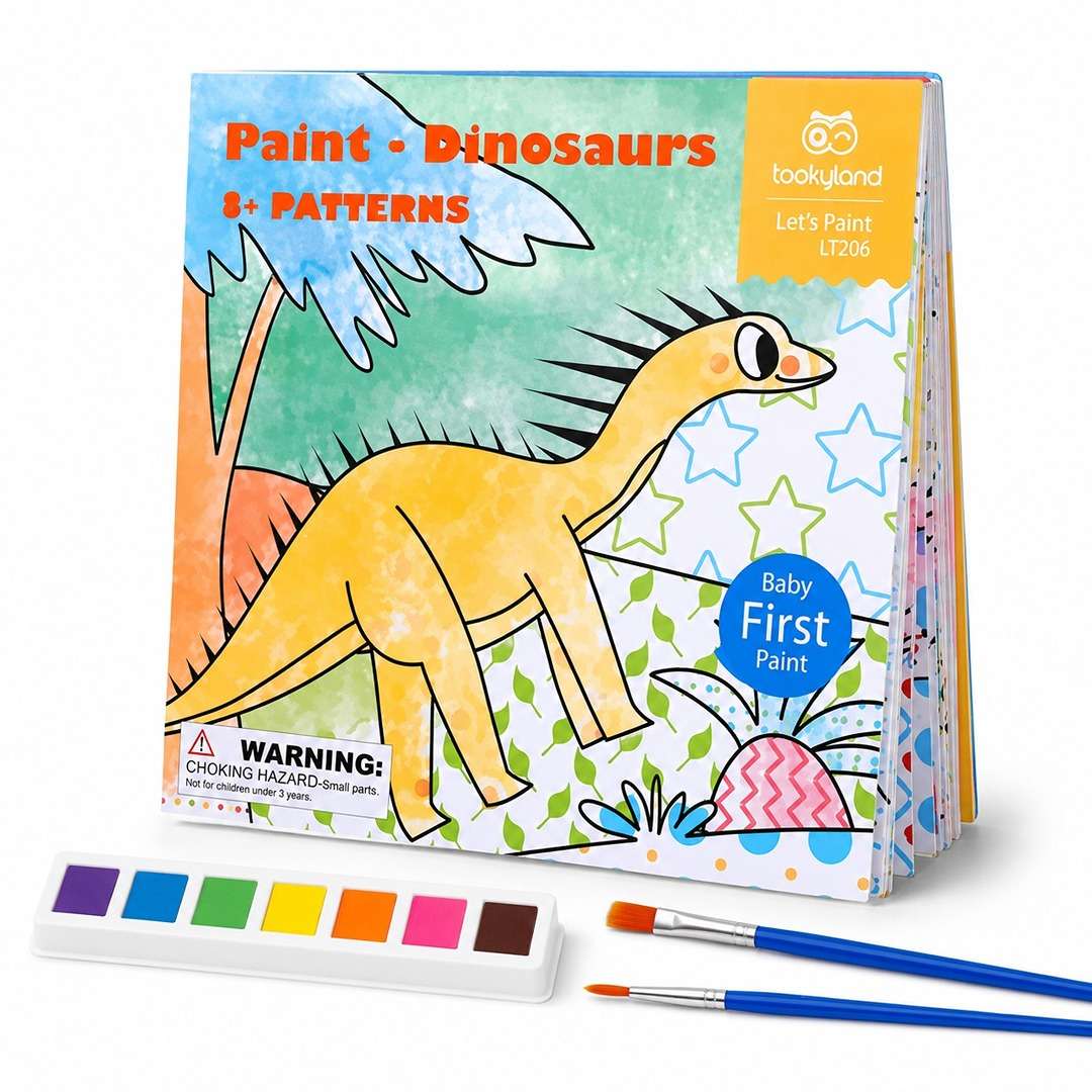 Paint With Water - Dinosaur | 24 Pages Watercolor Coloring Book for Kids 5+ - Fun Learning Store