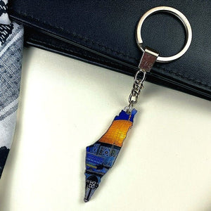 Palestine Map Keychain – Double - Sided Acrylic with Al - Aqsa Design - Fun Learning Store