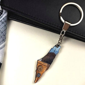 Palestine Map Keychain – Double - Sided Acrylic with Al - Aqsa Design - Fun Learning Store