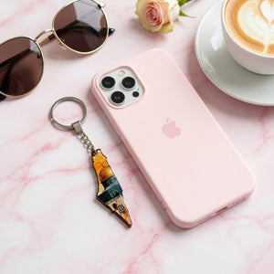 Palestine Map Keychain – Double - Sided Acrylic with Al - Aqsa Design - Fun Learning Store