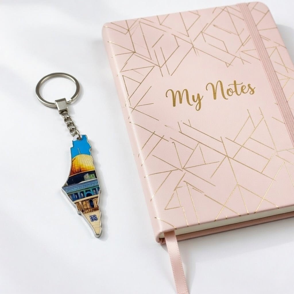 Palestine Map Keychain – Double - Sided Acrylic with Al - Aqsa Design - Fun Learning Store