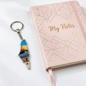 Palestine Map Keychain – Double - Sided Acrylic with Al - Aqsa Design - Fun Learning Store