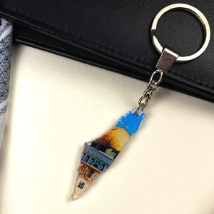 Palestine Map Keychain – Double - Sided Acrylic with Al - Aqsa Design - Fun Learning Store