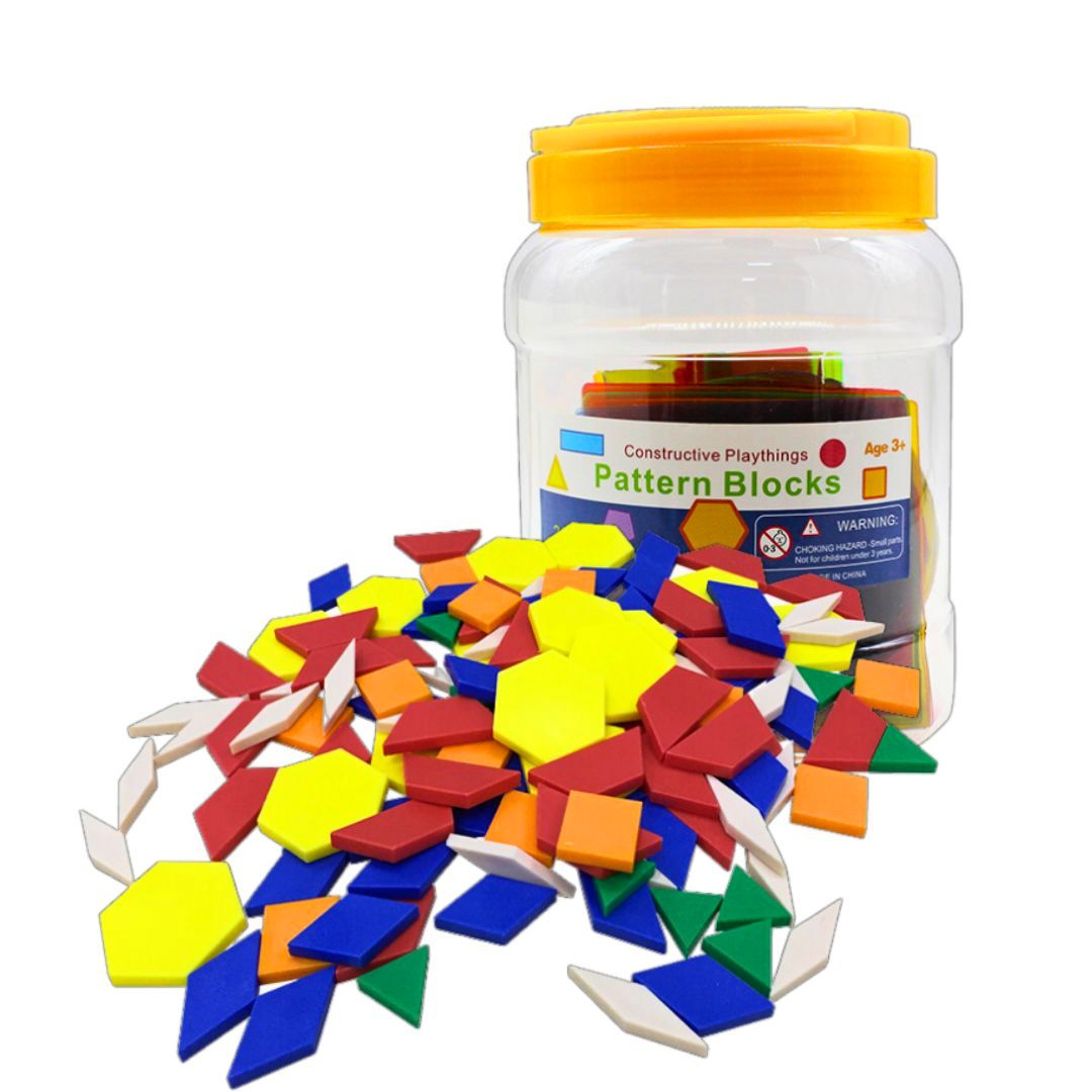 Pattern Solid Blocks Building Game - 96 Pcs - Fun Learning Store