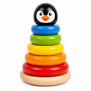 Penguin Tower Wooden Stacking Toy - Fun Learning Store