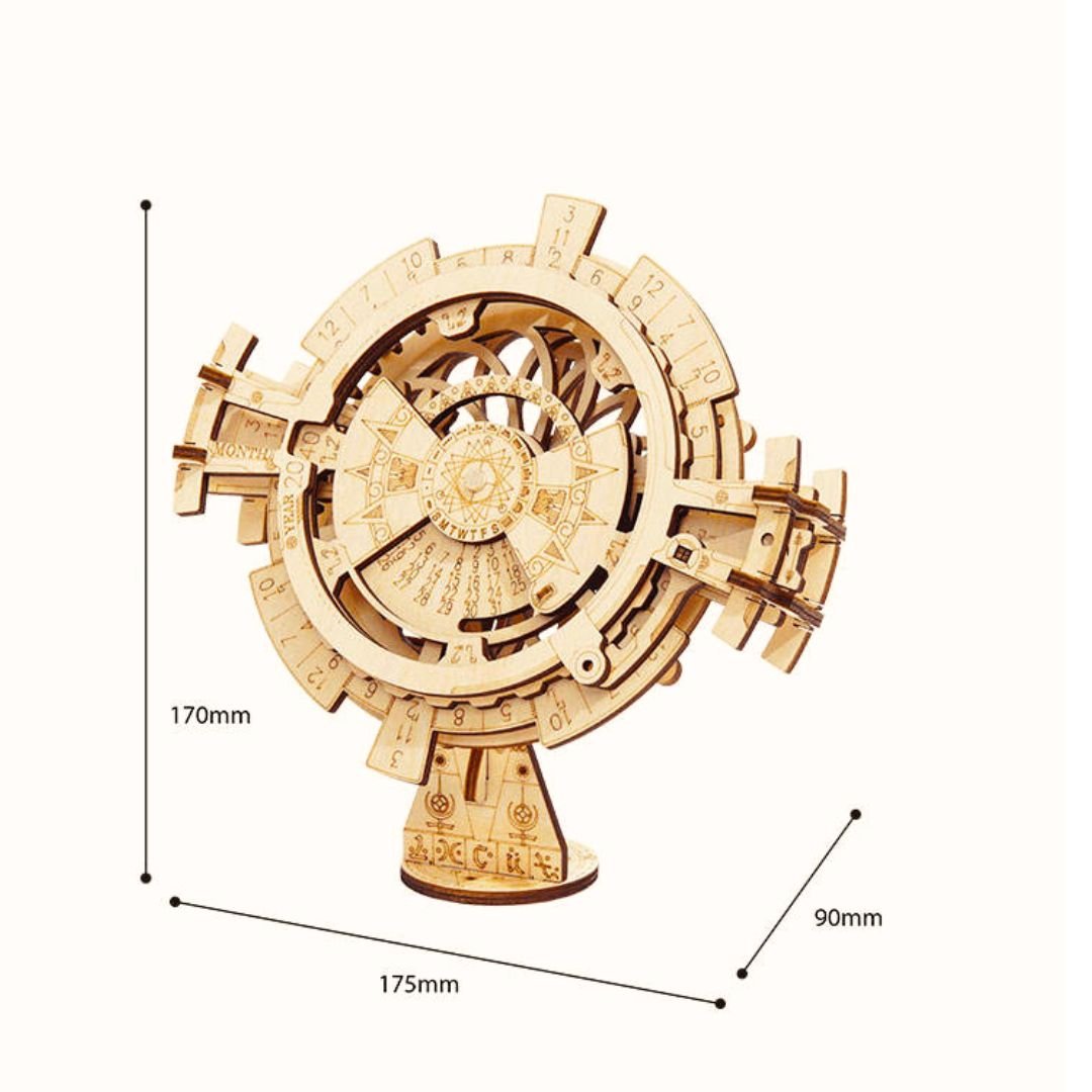 Perpetual Mechanical Gears Calendar: Robotime 3D Wooden Puzzle and DIY Craft Kit - Fun Learning Store