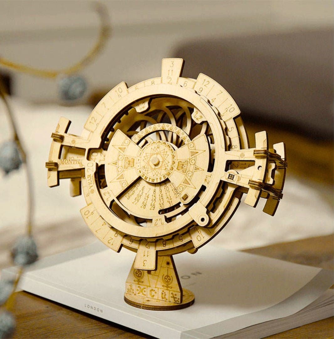 Perpetual Mechanical Gears Calendar: Robotime 3D Wooden Puzzle and DIY Craft Kit - Fun Learning Store