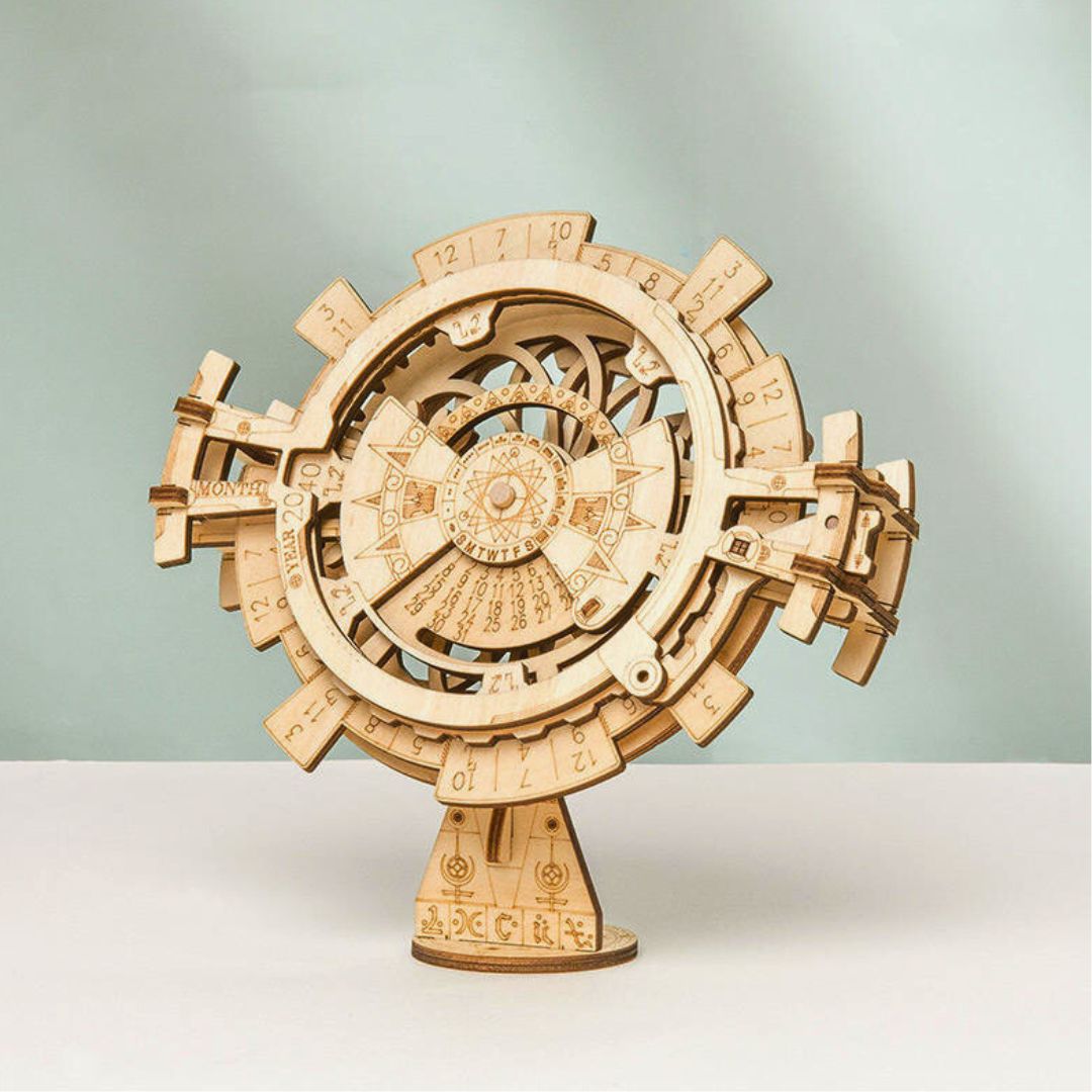 Perpetual Mechanical Gears Calendar: Robotime 3D Wooden Puzzle and DIY Craft Kit - Fun Learning Store