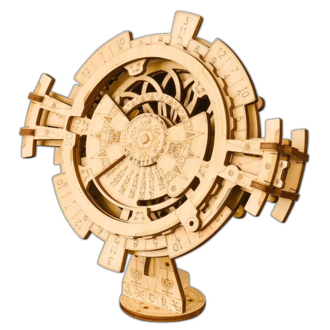 Perpetual Mechanical Gears Calendar: Robotime 3D Wooden Puzzle and DIY Craft Kit - Fun Learning Store