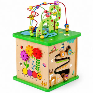 Play Cube Centre - Forest Wooden Activity Cube for Toddlers - Fun Learning Store