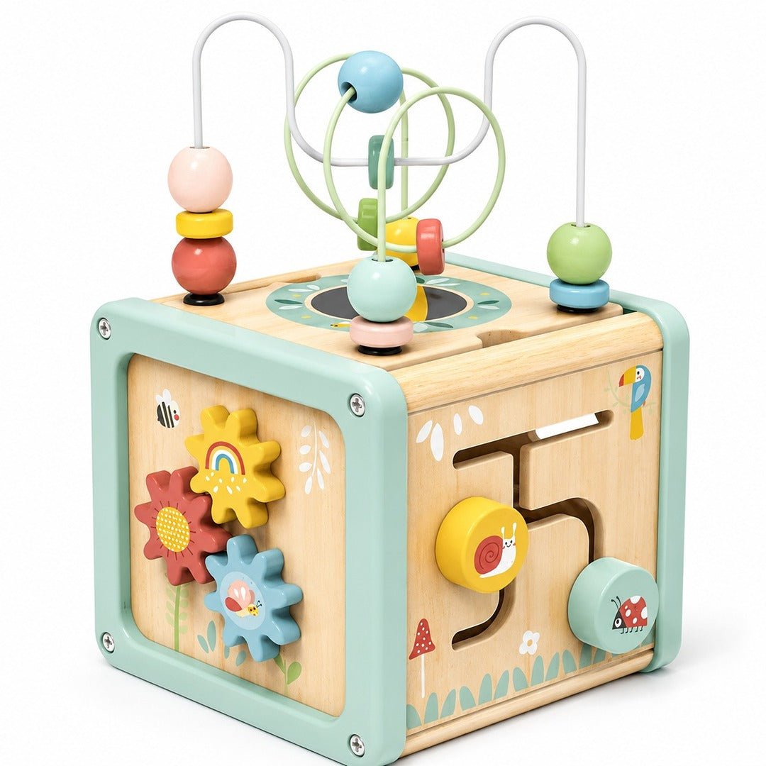 Play Cube Wooden Activity Cube - 18+ Months - Fun Learning Store