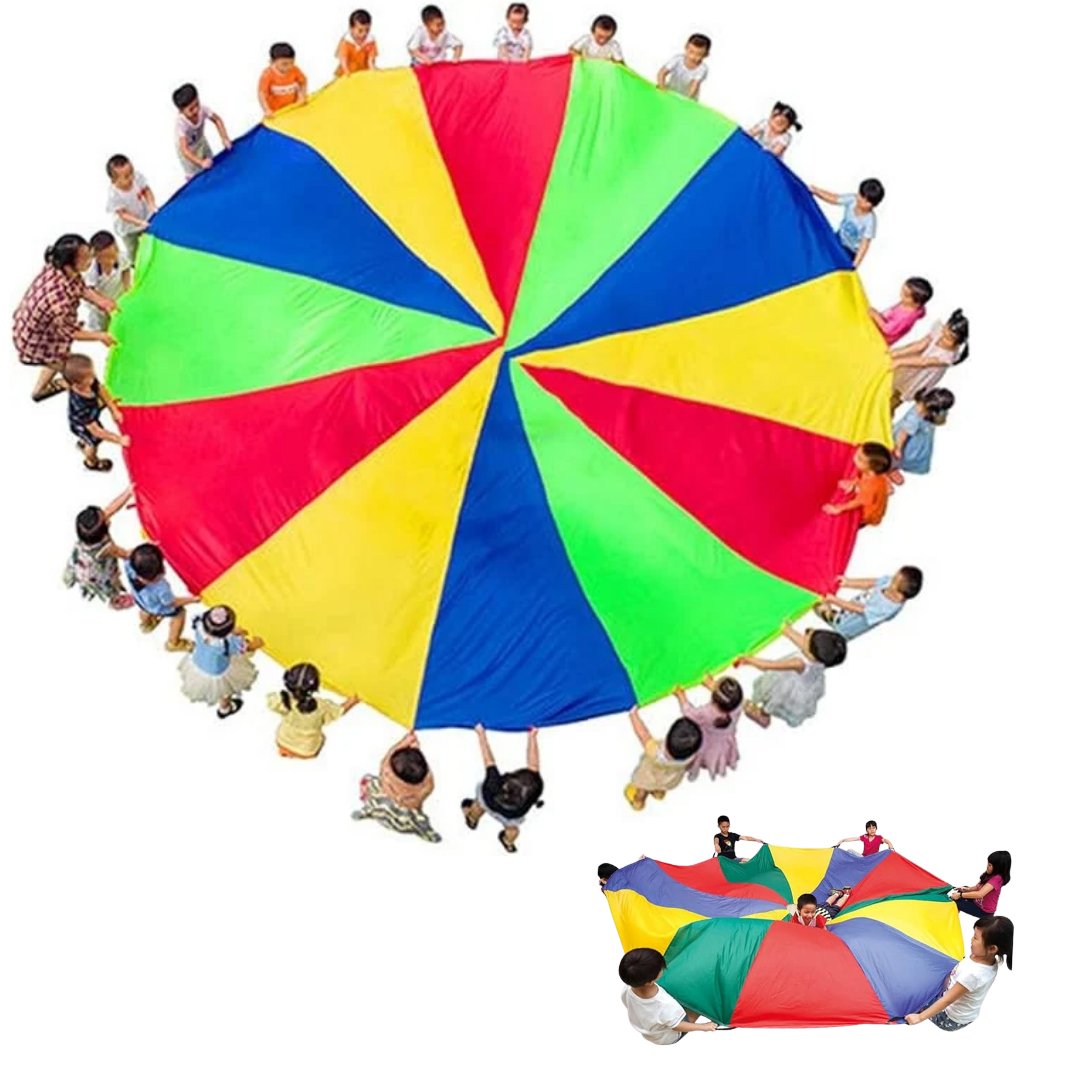 Play Parachute Kids Parachute 3.6m, Nursery Physical Training Parachute Games, Outdoor Garden Games - Fun Learning Store