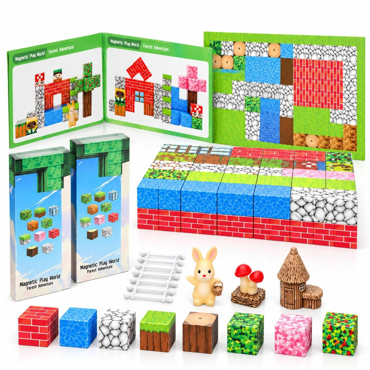 Play World Building Blocks – Forest Adventure Magnetic Construction Set (106 Pieces) - Fun Learning Store