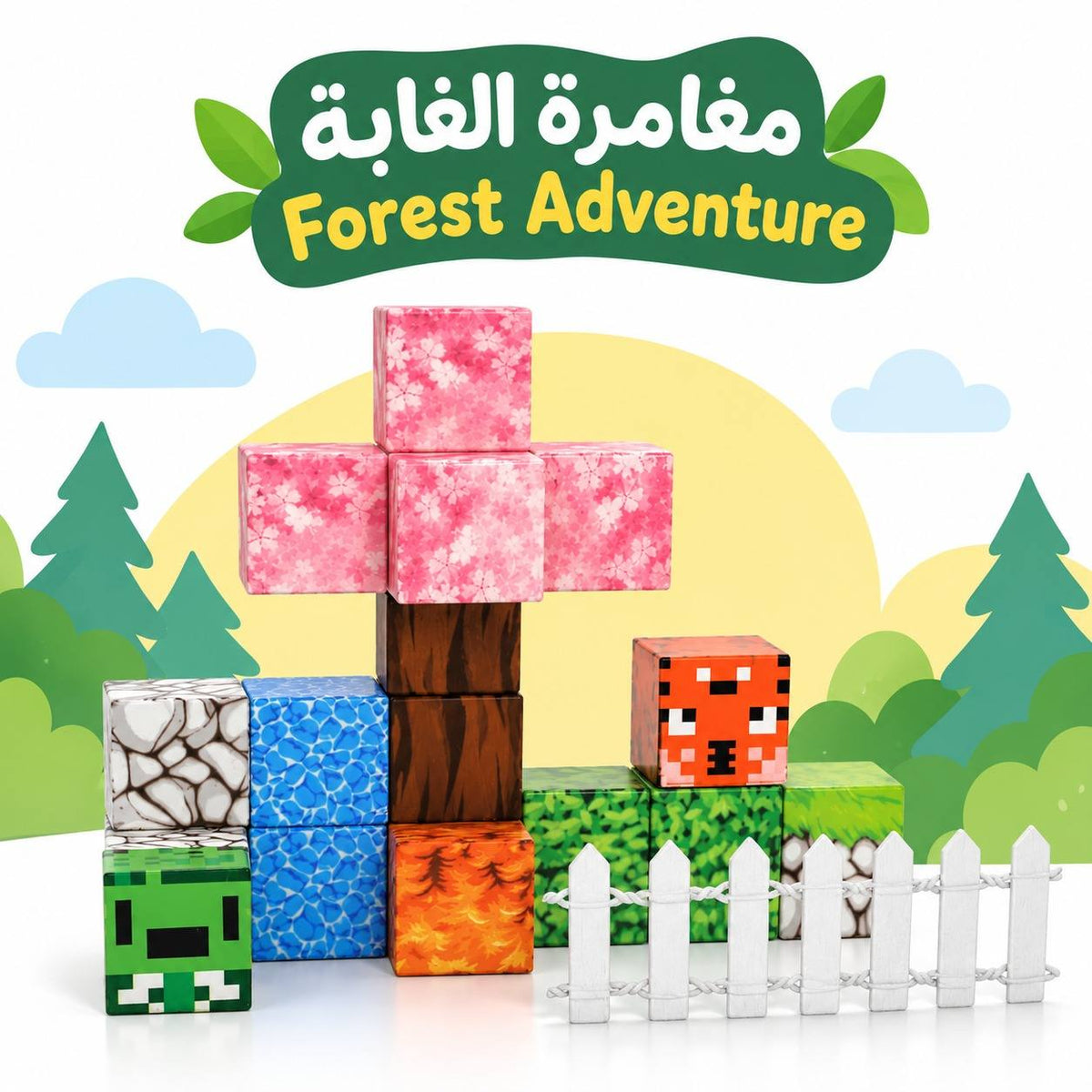 Play World Building Blocks – Forest Adventure Magnetic Construction Set (106 Pieces) - Fun Learning Store
