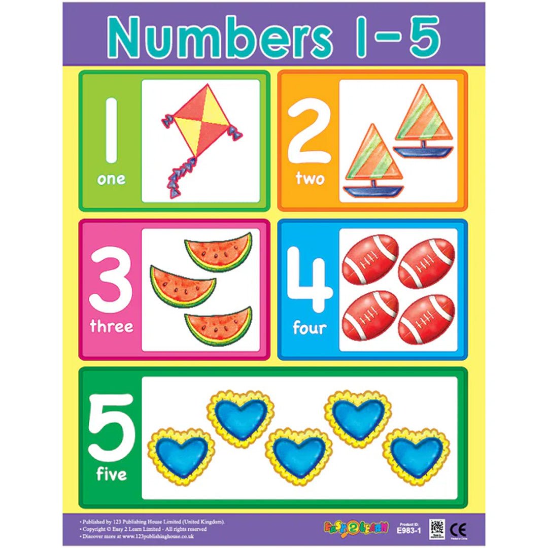 Preschool Maths Wall Chart Pack (6 Charts) – Fun & Engaging Educational Charts for Early Learning - Fun Learning Store