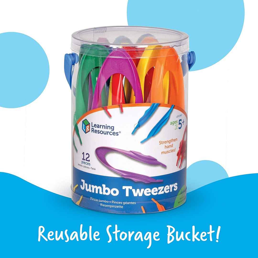 Primary Science Jumbo Tweezers 12 Pcs - Kids Fine Motor Skill Tool - Fun Learning Store