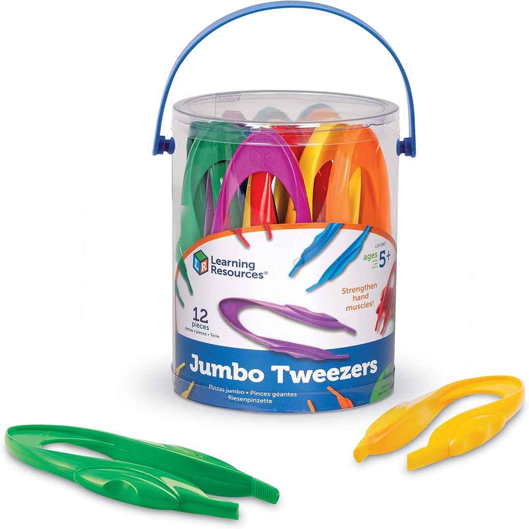 Primary Science Jumbo Tweezers 12 Pcs - Kids Fine Motor Skill Tool - Fun Learning Store