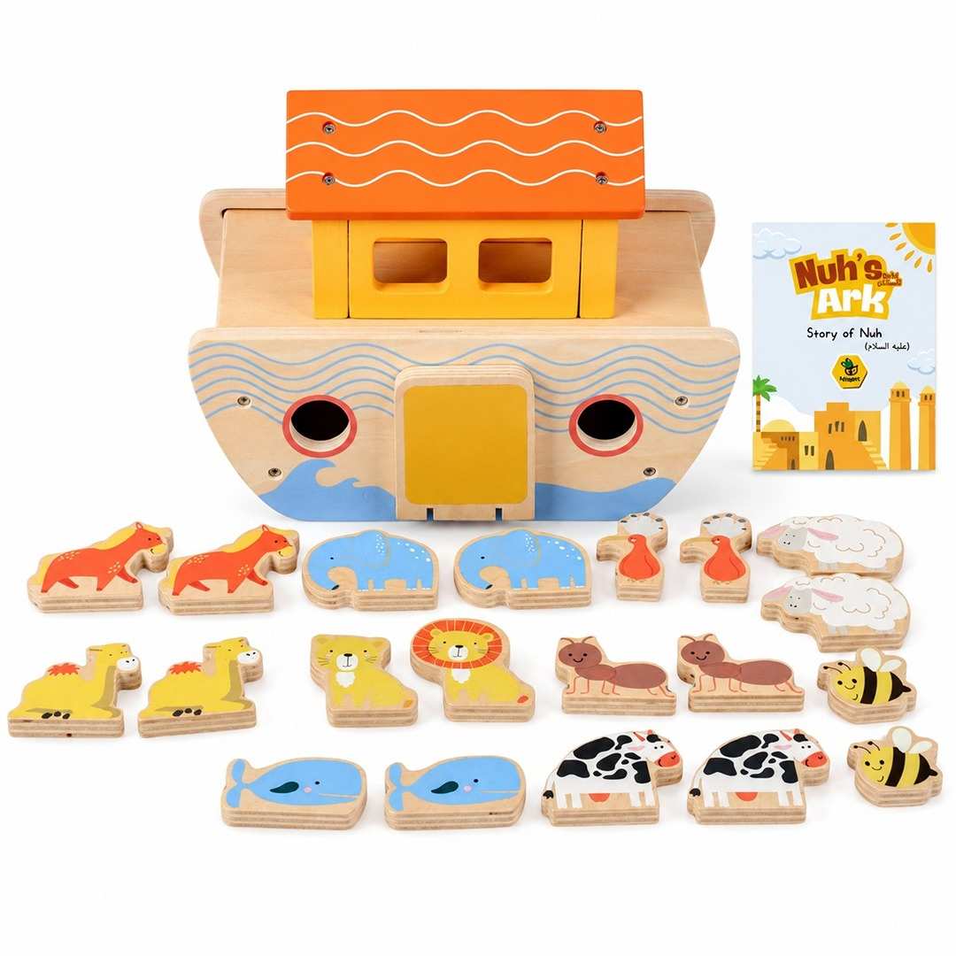 Prophet Nuh (AS) Inspired Wooden Ark & Animal Play Set – A Meaningful Storytelling Adventure - Fun Learning Store