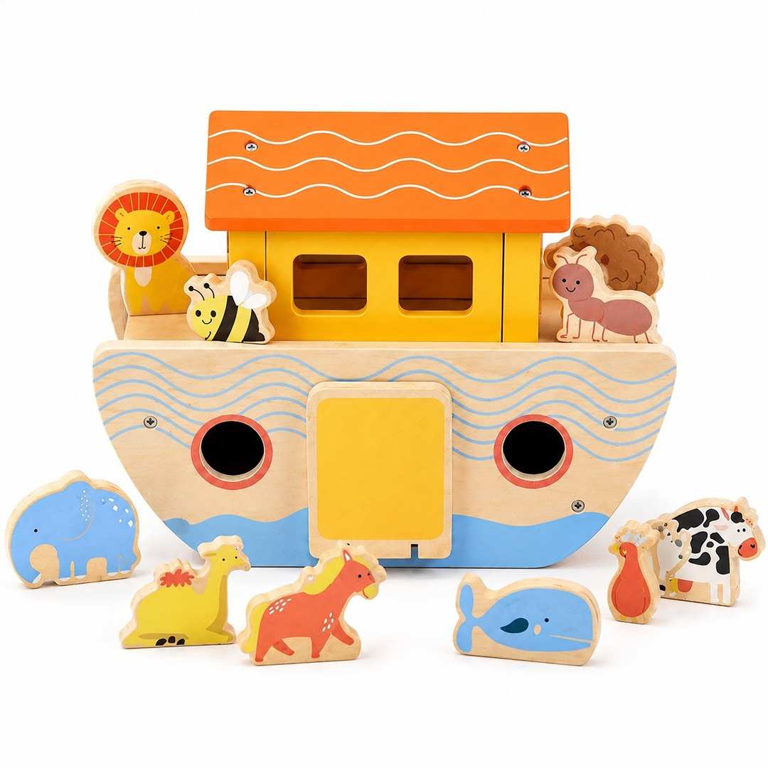 Prophet Nuh (AS) Inspired Wooden Ark & Animal Play Set – A Meaningful Storytelling Adventure - Fun Learning Store