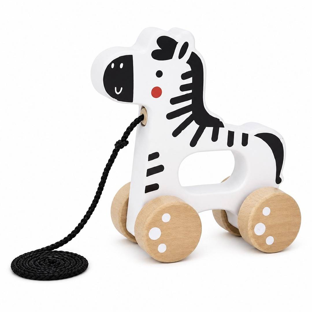 Pull Along Zebra Wooden Toy – 18+ Months - Fun Learning Store
