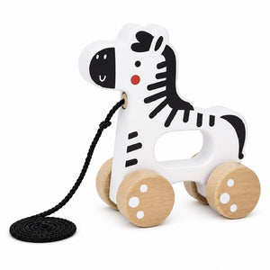 Pull Along Zebra Wooden Toy – 18+ Months - Fun Learning Store
