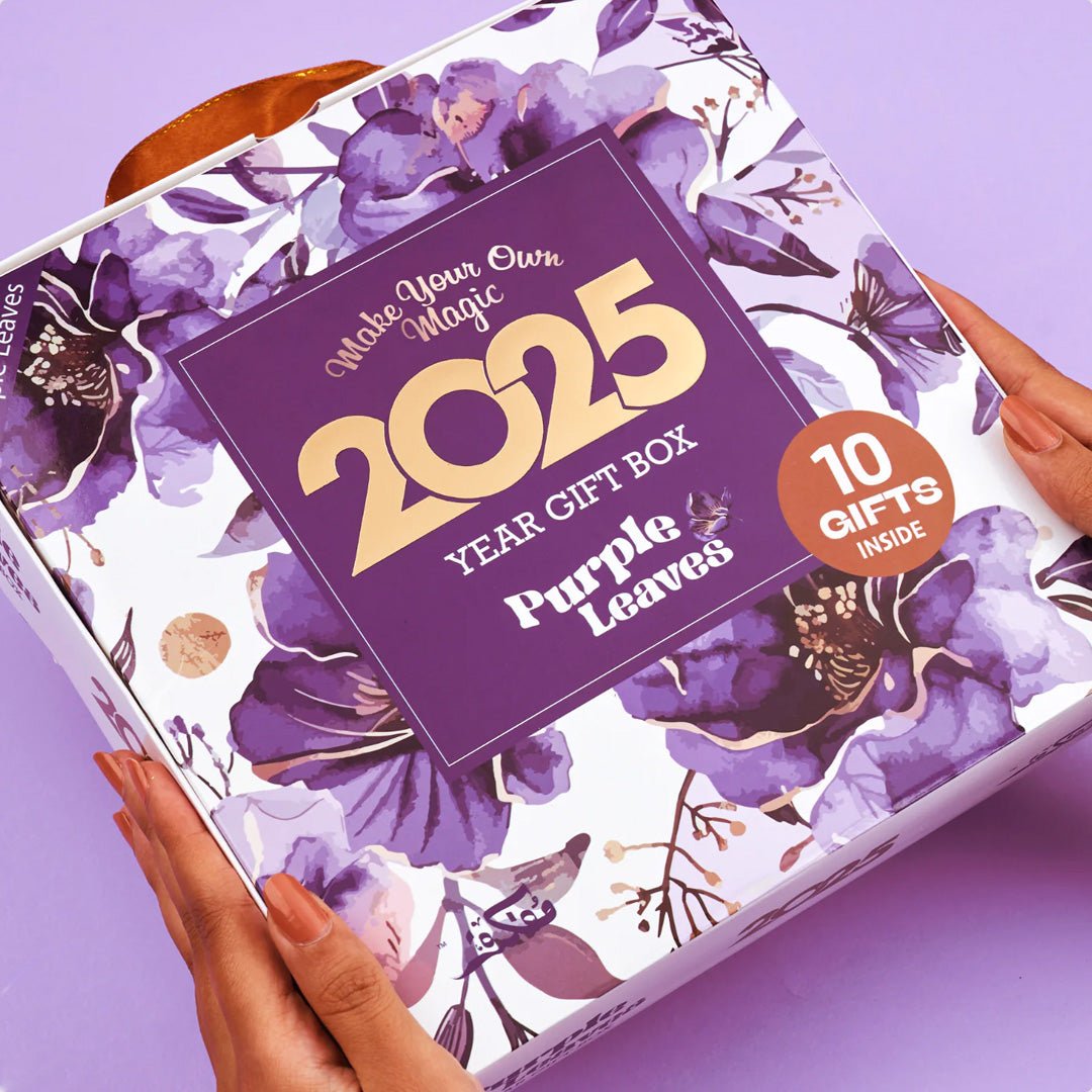 Purple Leaves 2025 Gift Box – Complete Planner & Organizer Set - Fun Learning Store