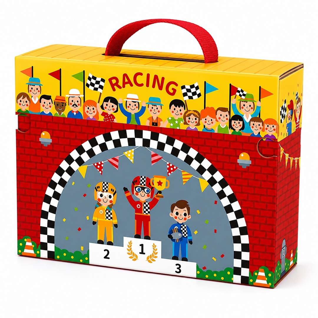 Racing Play Box | Portable Formula 1 Racing Track Set for Kids 3+ - Fun Learning Store