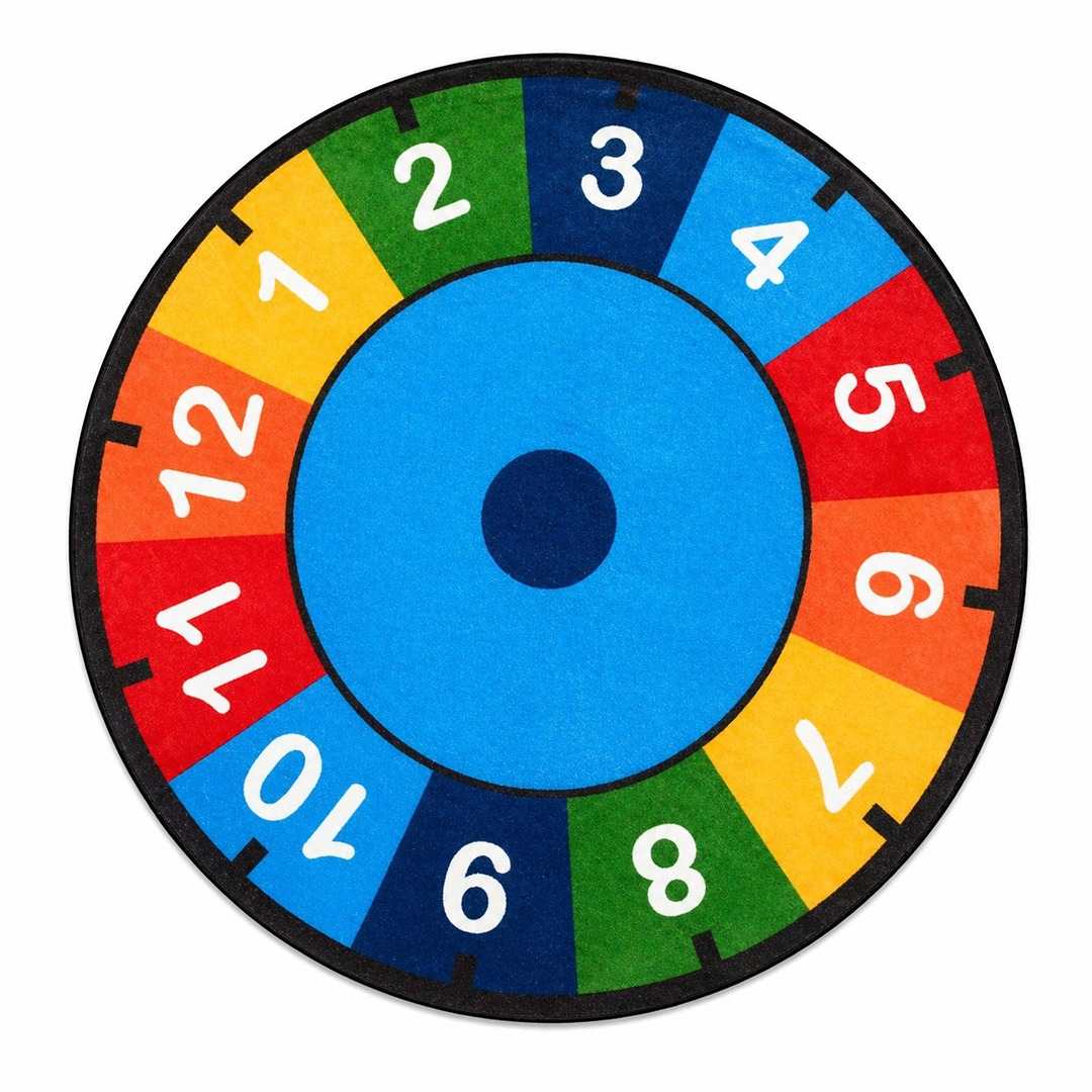 Rainbow Clock Round Carpet 200cm – Learning Time is Playtime! - Fun Learning Store