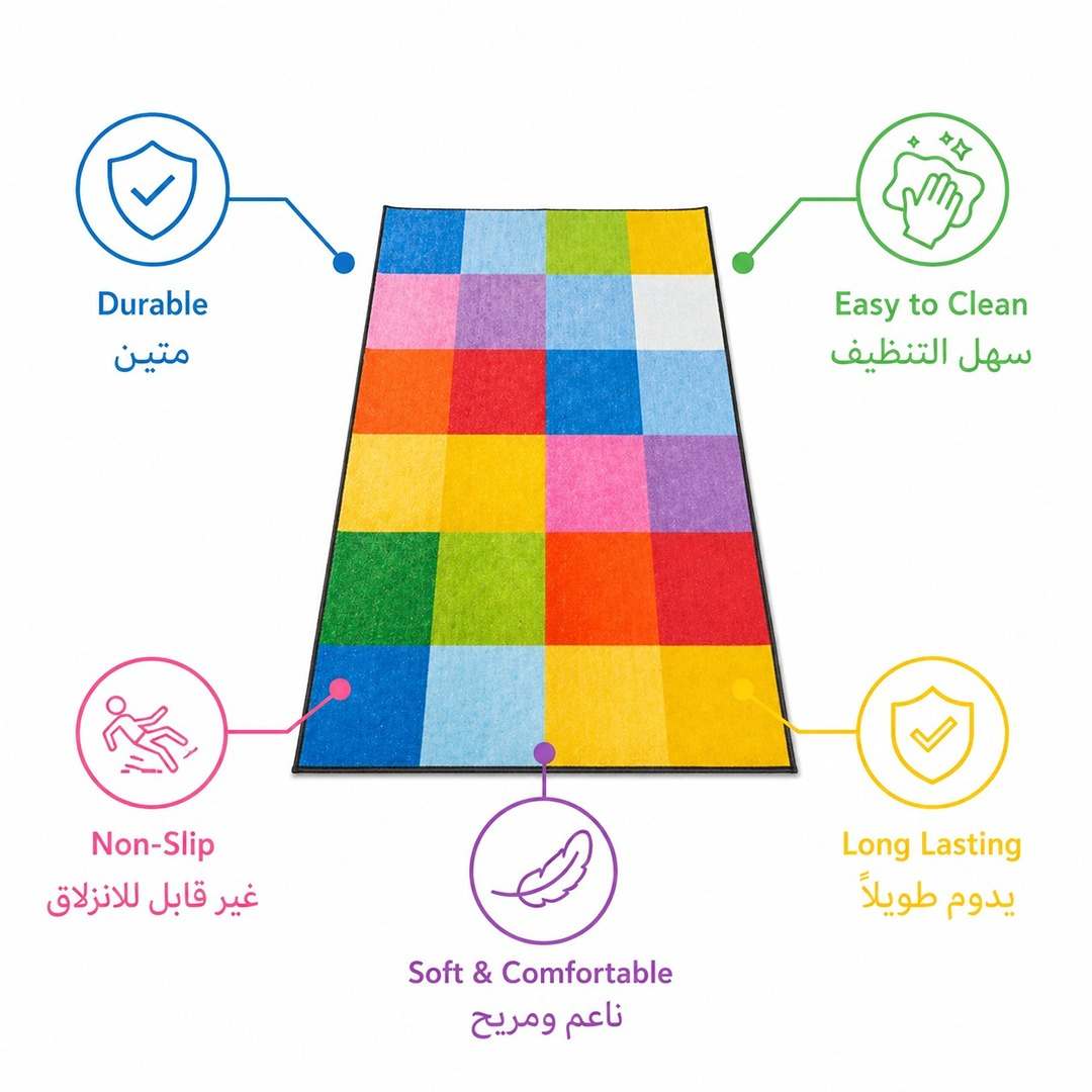 Rainbow Mosaic Carpet 183x274cm – A Kaleidoscope of Fun and Learning! - Fun Learning Store