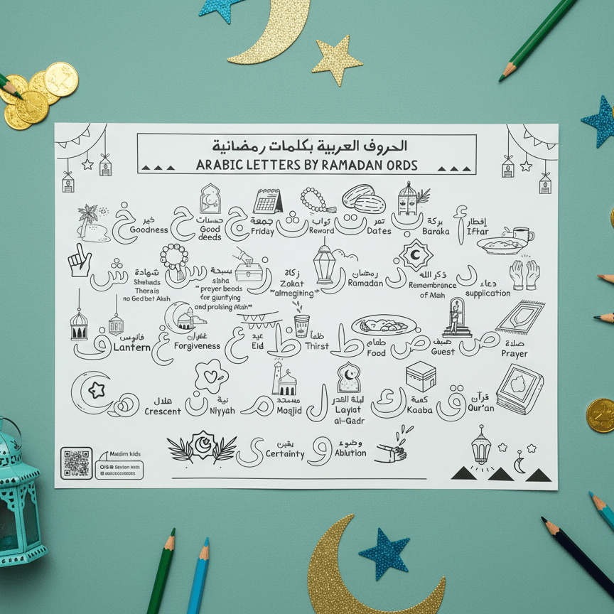 Ramadan Fun Arabic Coloring Board – Spark Creativity & Learning! - Fun Learning Store