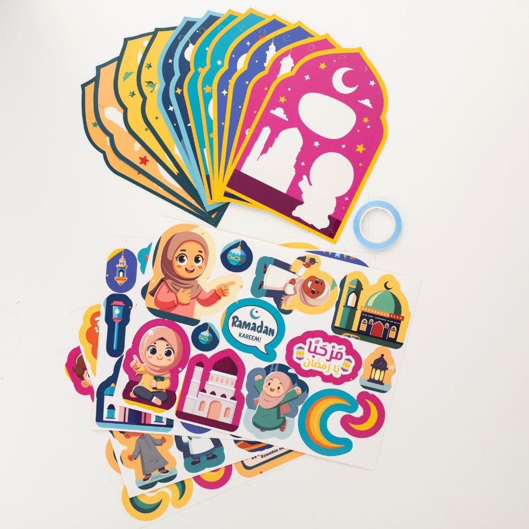 Ramadan Kids Decoration Set - Cards & Stickers for a Fun Ramadan Atmosphere - Fun Learning Store