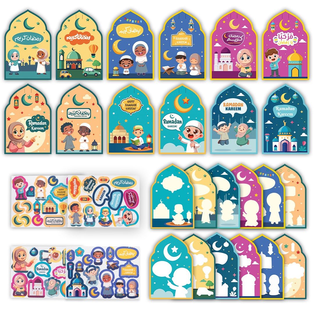 Ramadan Kids Decoration Set - Cards & Stickers for a Fun Ramadan Atmosphere - Fun Learning Store