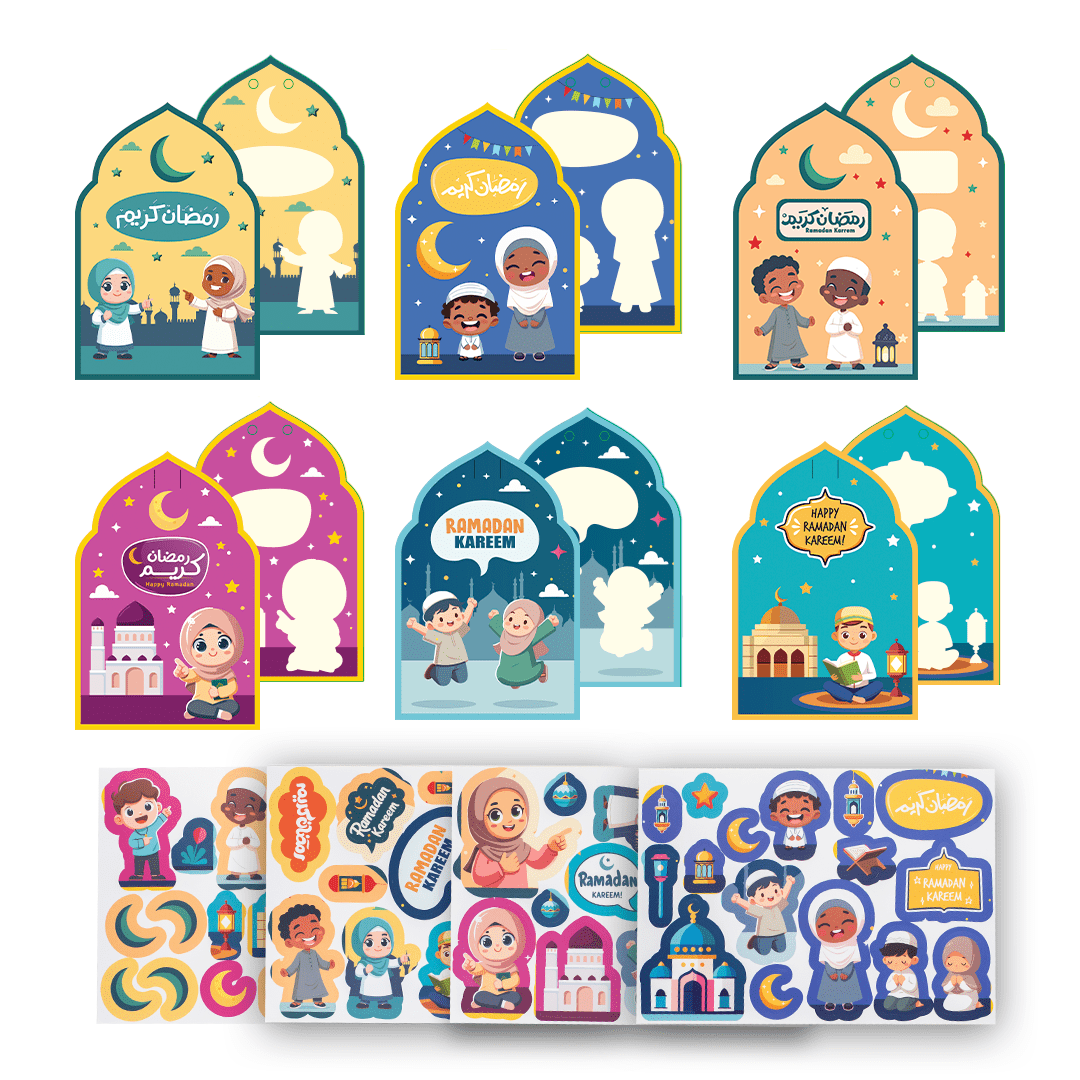 Ramadan Kids Decoration Set - Cards & Stickers for a Fun Ramadan Atmosphere - Fun Learning Store