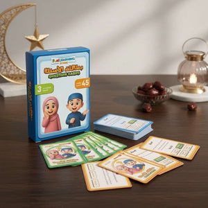 Islamic Question & Challenge Cards – 45 Cards | Fun Ramadan Adventure for Kids!